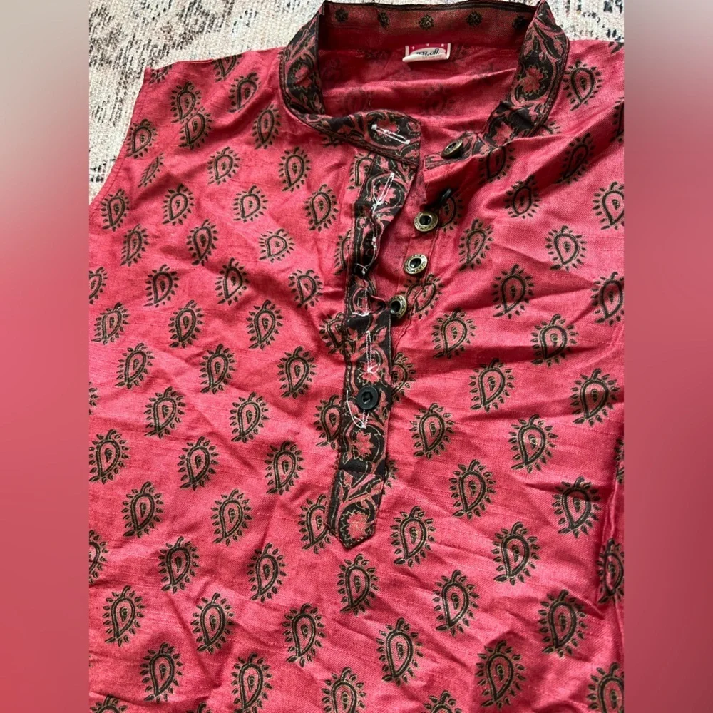 Stylish Kids Red and Black Patterned Blouse